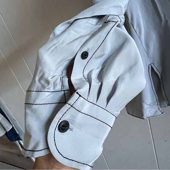 RAG & BONE Debbie Silk Wrap Top in Grey Blue - Picture 12 of 14